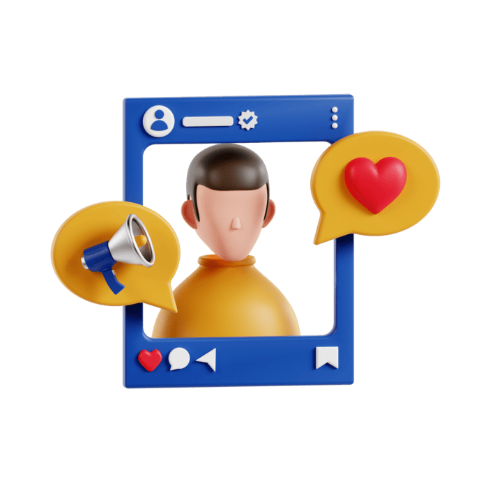 Phone with influencer in 3D